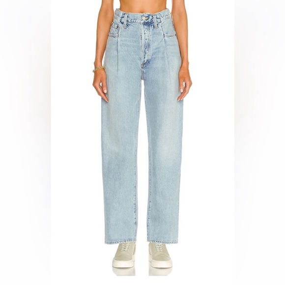 Agolde Denim - Agolde Fold Waistband Jean Straight Leg Size 26 Cotton Pleated
